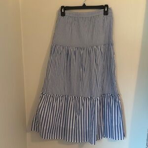 NWT J Crew Blue Stripe Maxi Skirt